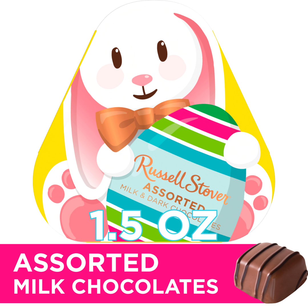 RUSSELL STOVER Easter Shaped Assorted Milk Chocolate Candy Gift Box, 1.5 oz.