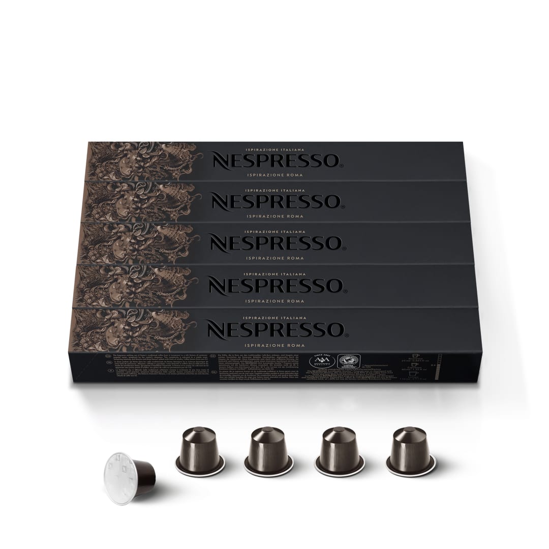 Nespresso Capsules Original, Roma, Medium Roast Espresso, 50-Count Espresso Coffee Pods