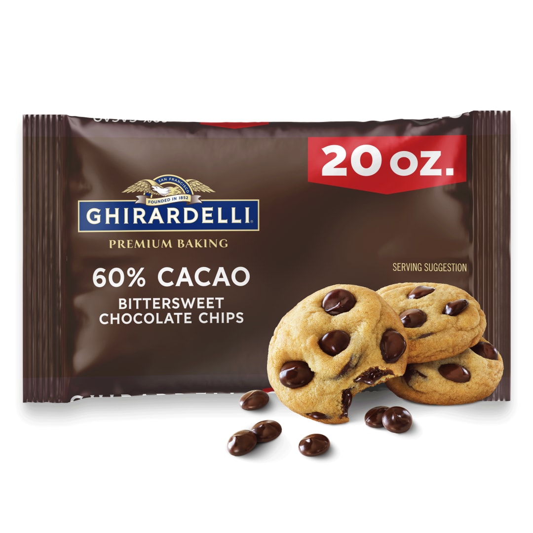 GHIRARDELLI 60% Cacao Bittersweet Chocolate Premium Baking Chips, 20 oz Bag