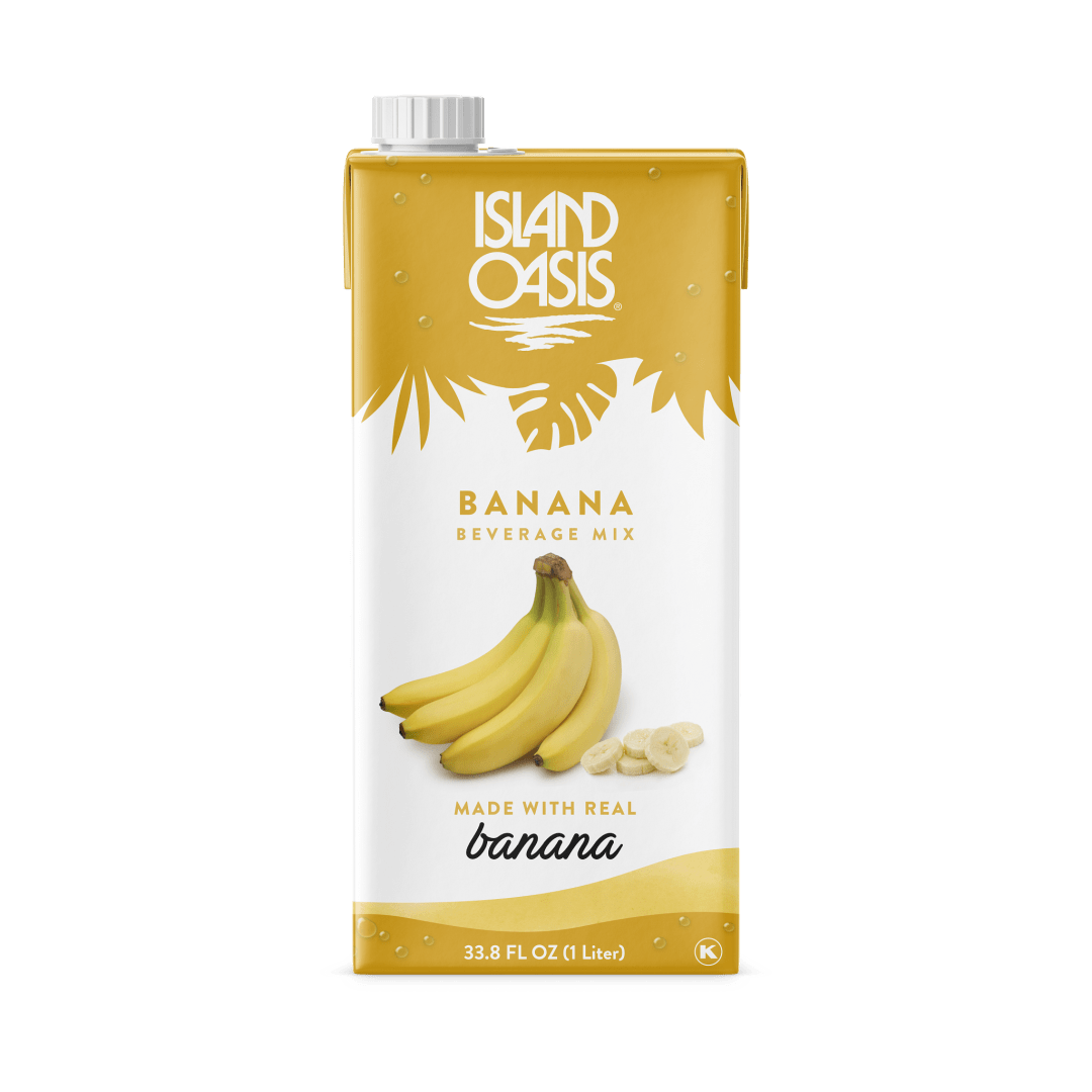 Island Oasis Banana Fruit Puree Beverage Mix, 12 x 1 L