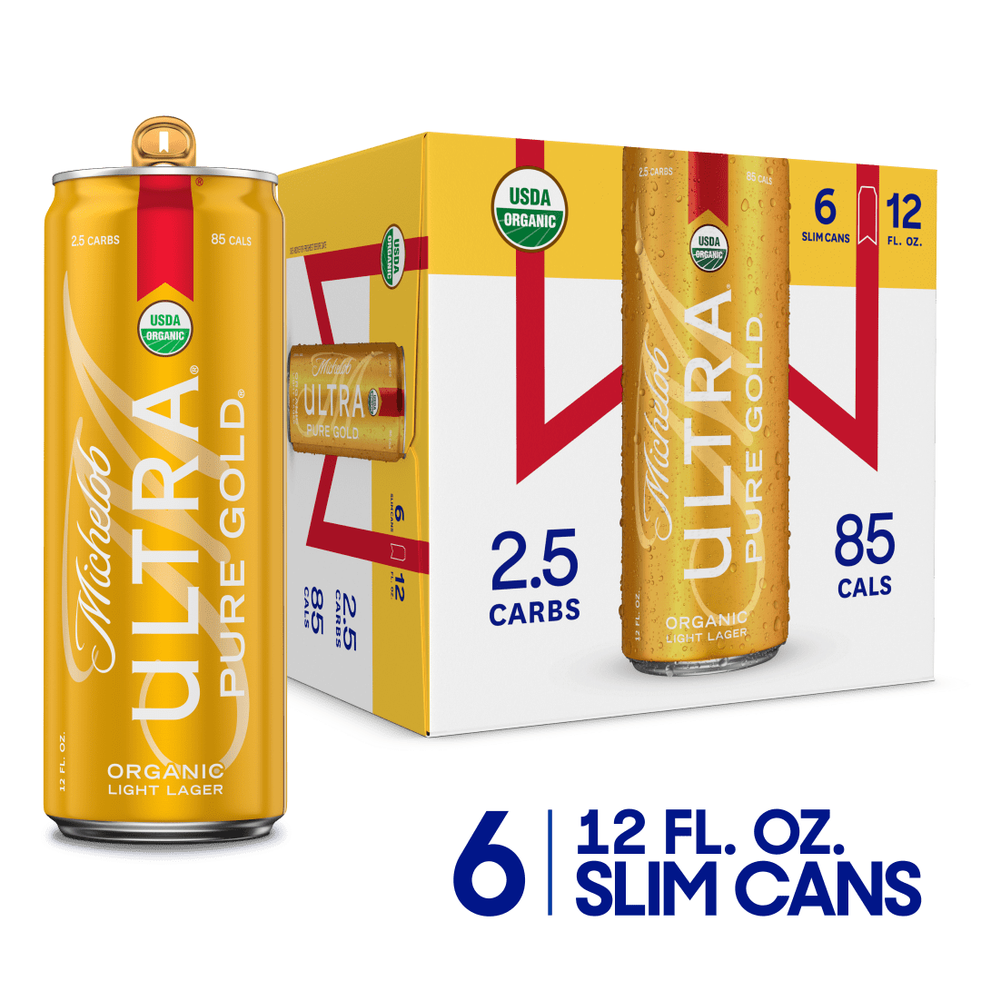 Michelob ULTRA Pure Gold Organic American Lager Beer 6 Pack, 12 fl oz Cans