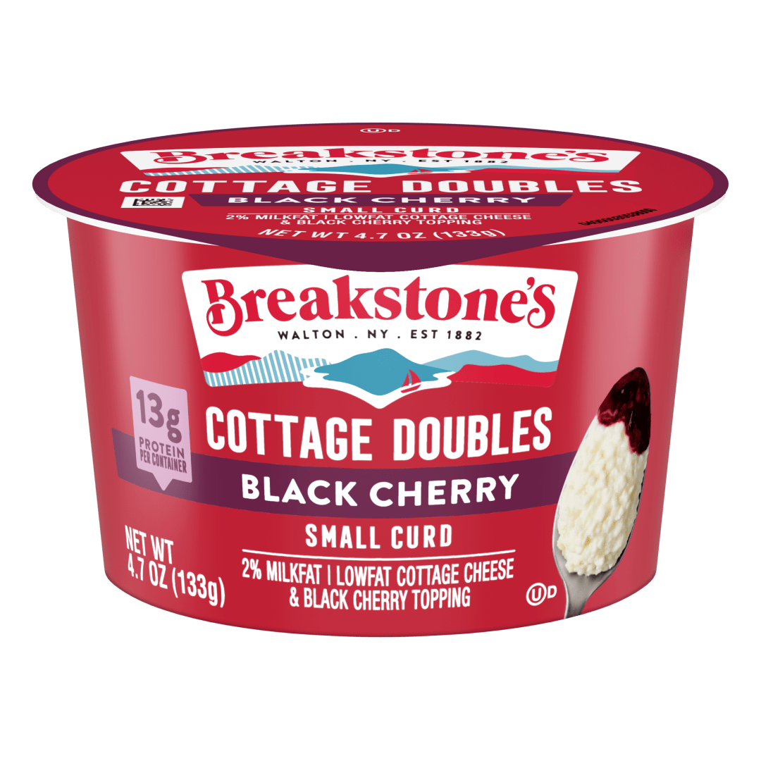 Breakstone's Cottage Cheese Doubles With Black Cherry, Lowfat 2% Milkfat, 4.7 oz Cup