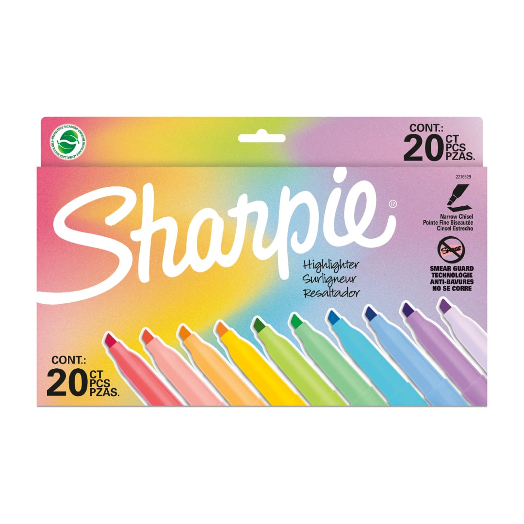 SHARPIE HL 20CT PCKT ASST BTS 25