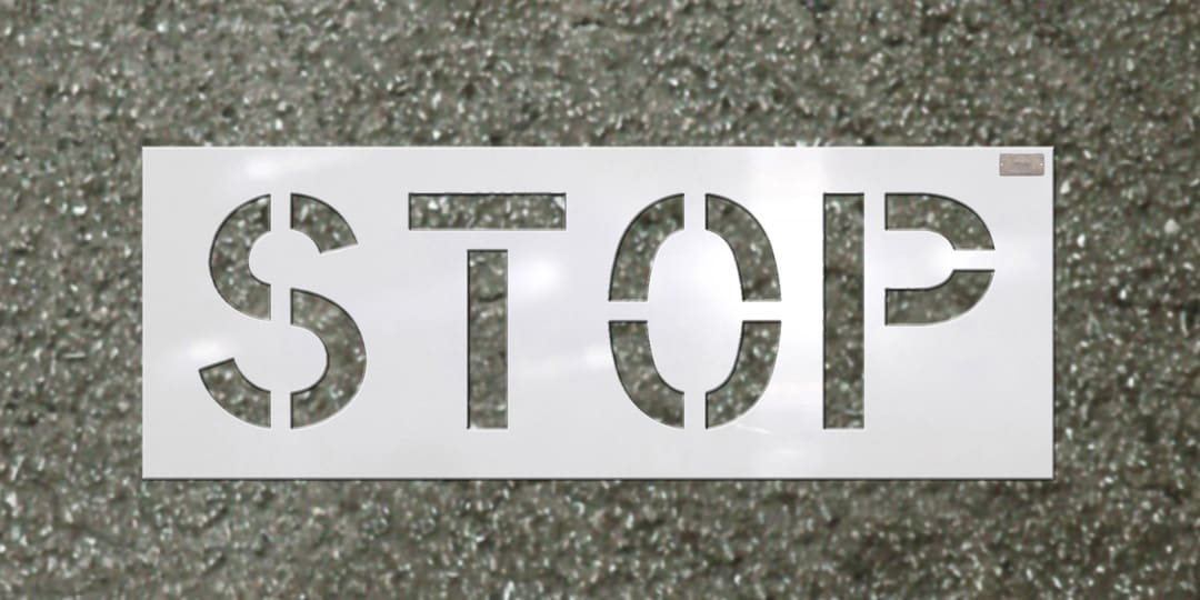 Stencil-STOP 48"X16" LDPE