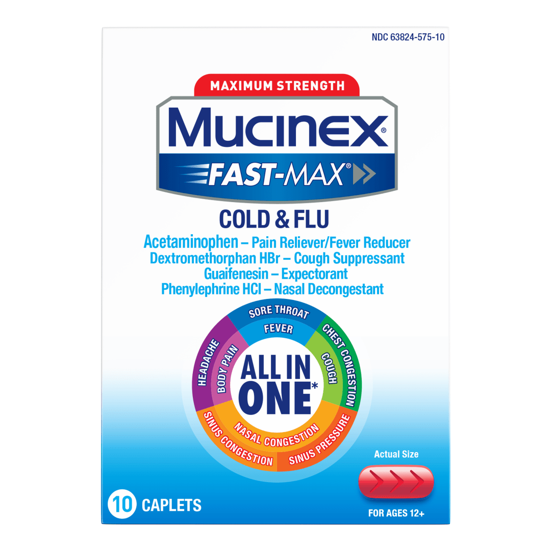 MUCINEX® FAST-MAX® Caplets - Cold & Flu 24/10 ct.