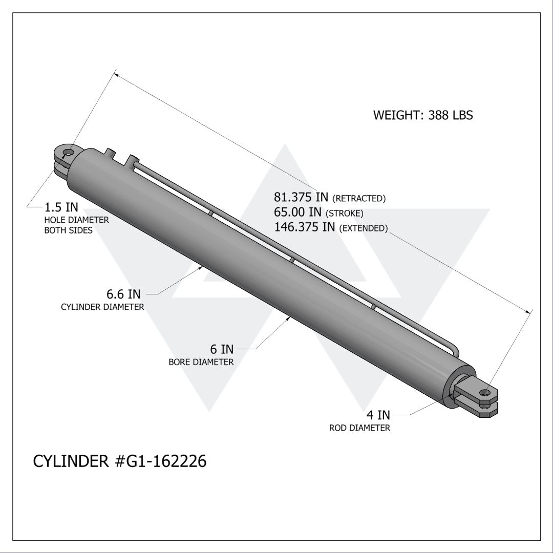 Galbreath™ Hydraulic Cylinder 345/350 (6" X 4" X 65")