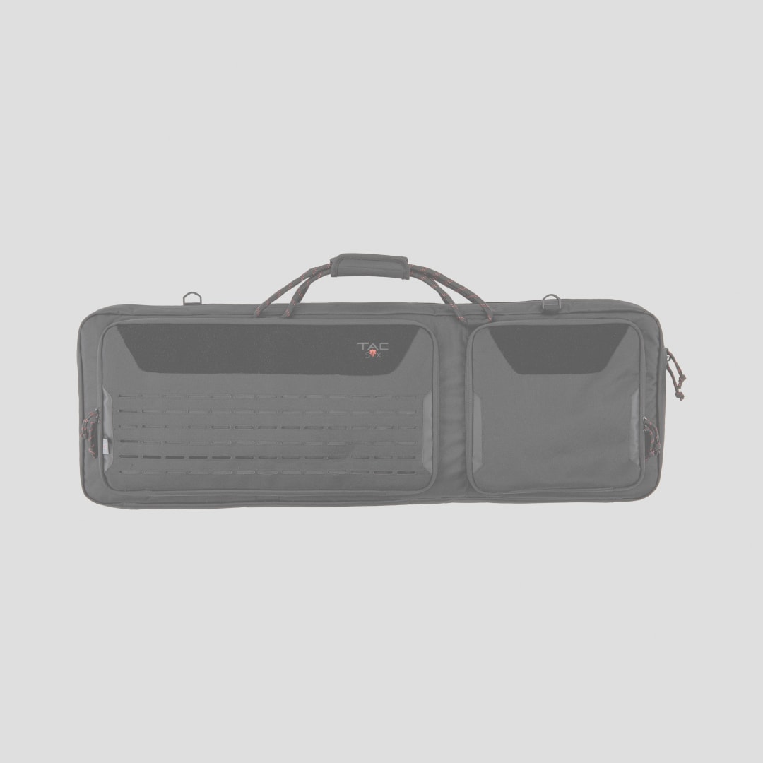 Tac-Six™ Lockable Squad 38" Tactical Gun Case, Laser Cut Molle Front, Black