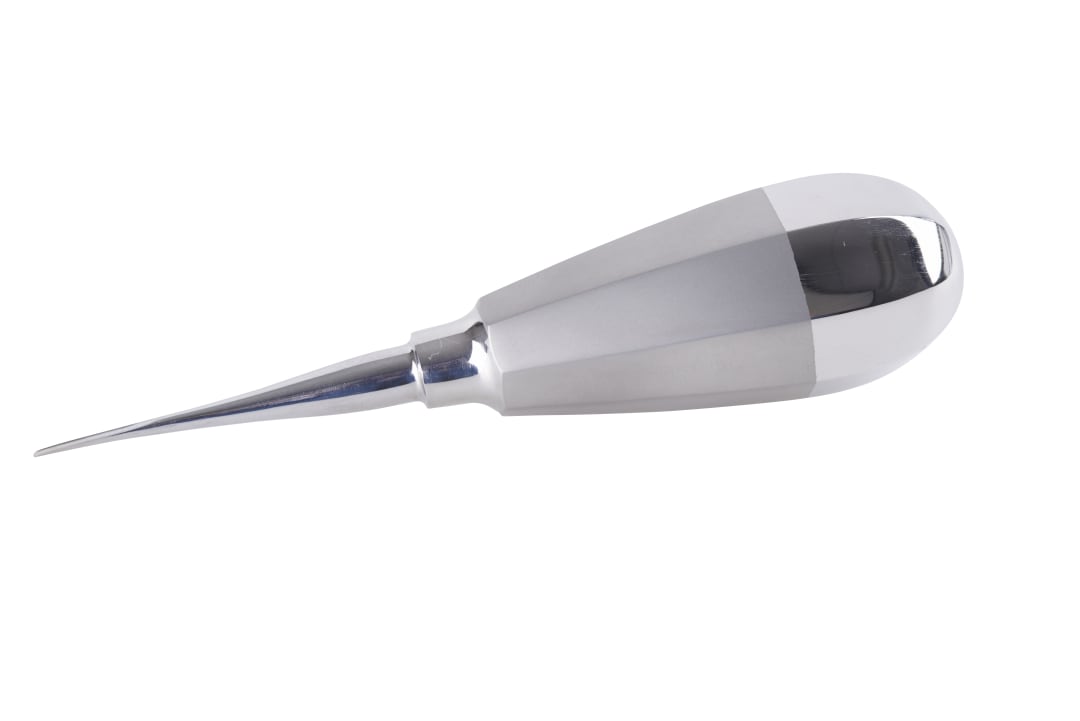 KRUUSE Dental Straight Tip Elevator with Stubby Handle, 1mm