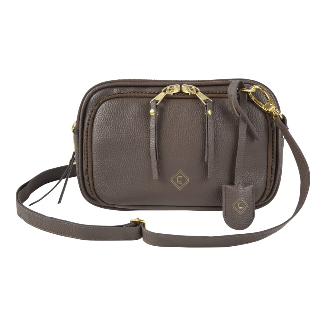 Girls With Guns® Concealed Casual Tomboy Clutch Purse, Lockable Concealed Carry, Ambidextrous, Espresso