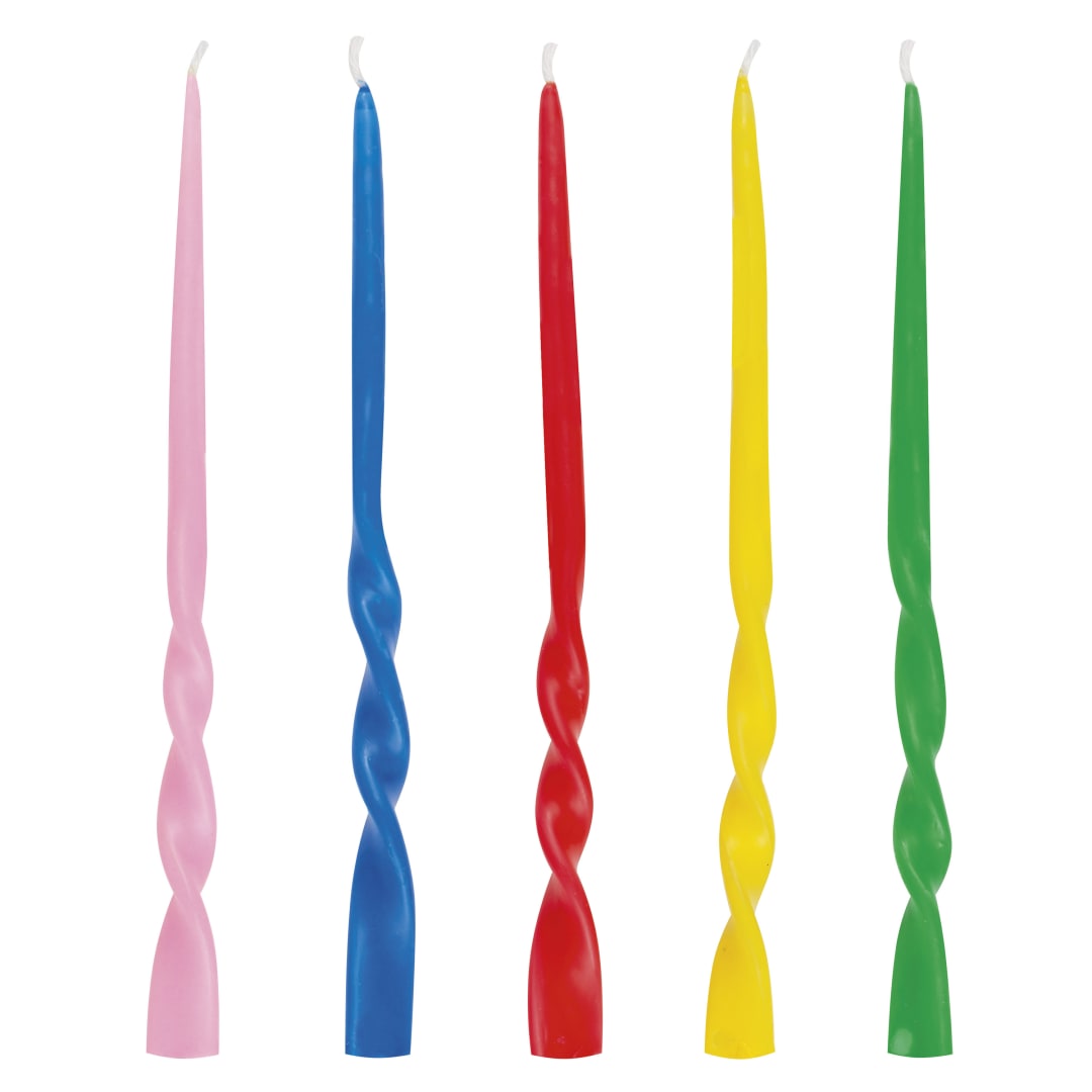 Rainbow Wide Spiral Birthday Candles, 10ct