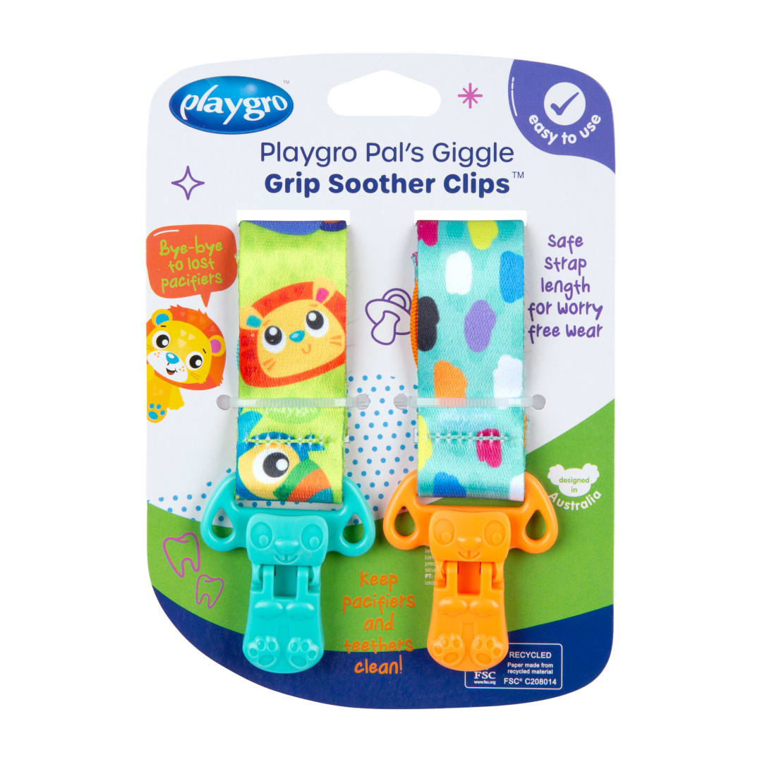 Playgro Pal's Giggle Grip Soother Clips