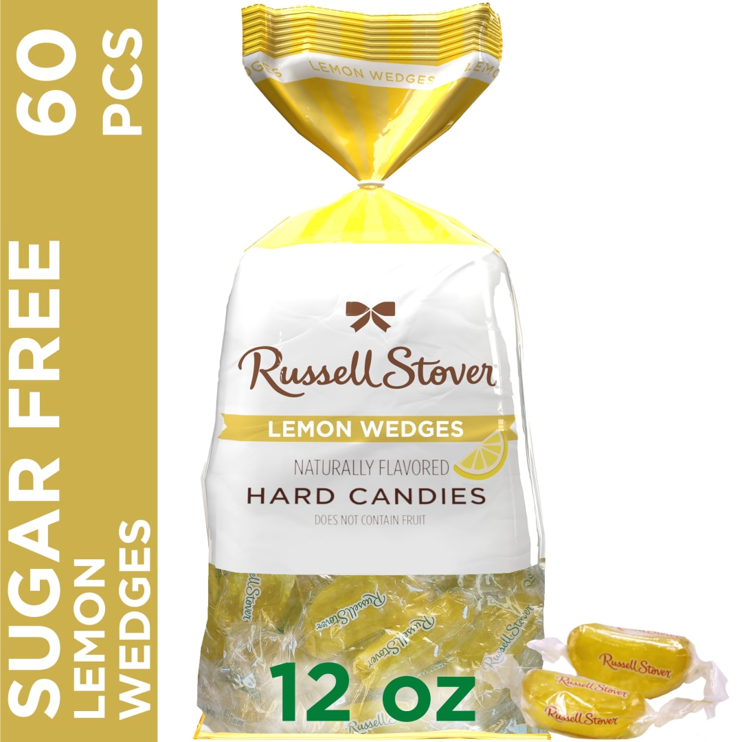 RUSSELL STOVER Sugar Free Lemon Hard Candy, 12 oz. bag