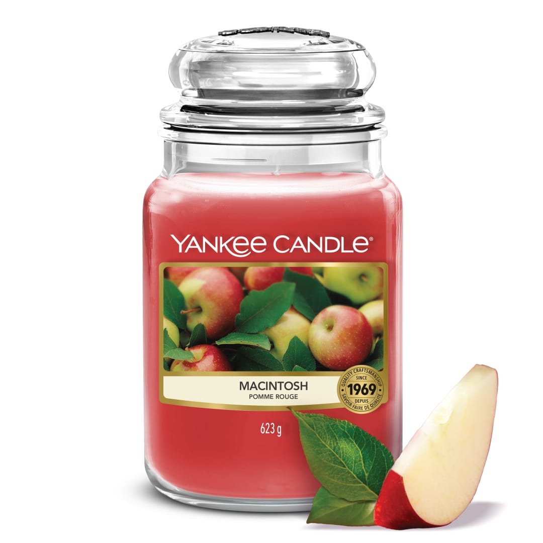Yankee Candle Vela perfumada | Macintosh tarro grande | Velas de larga duración: hasta 150 horas | Regalos perfectos para mujeres