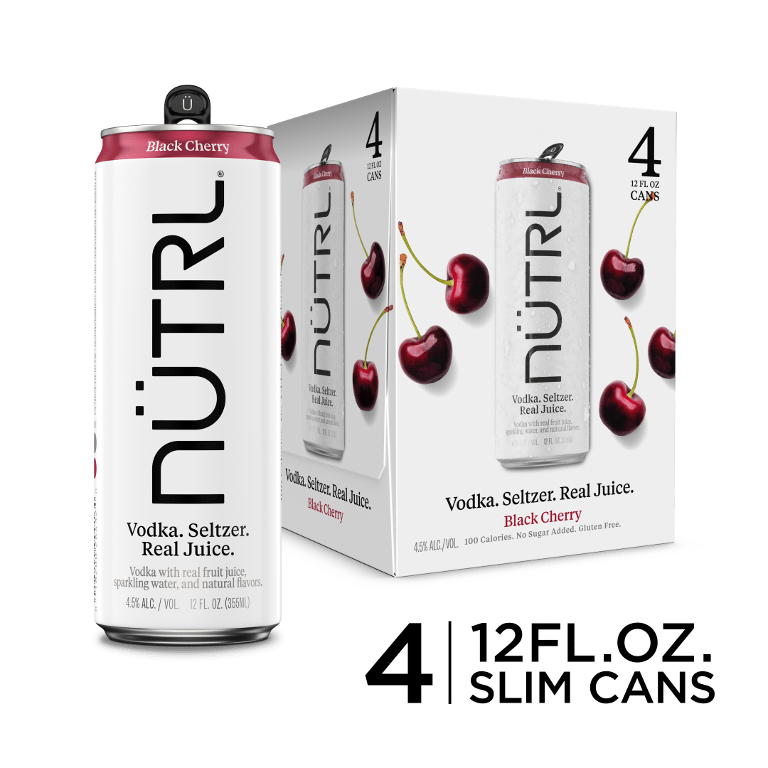 Nutrl Vodka Seltzer Black Cherry 4 Pack, 12 oz Cans