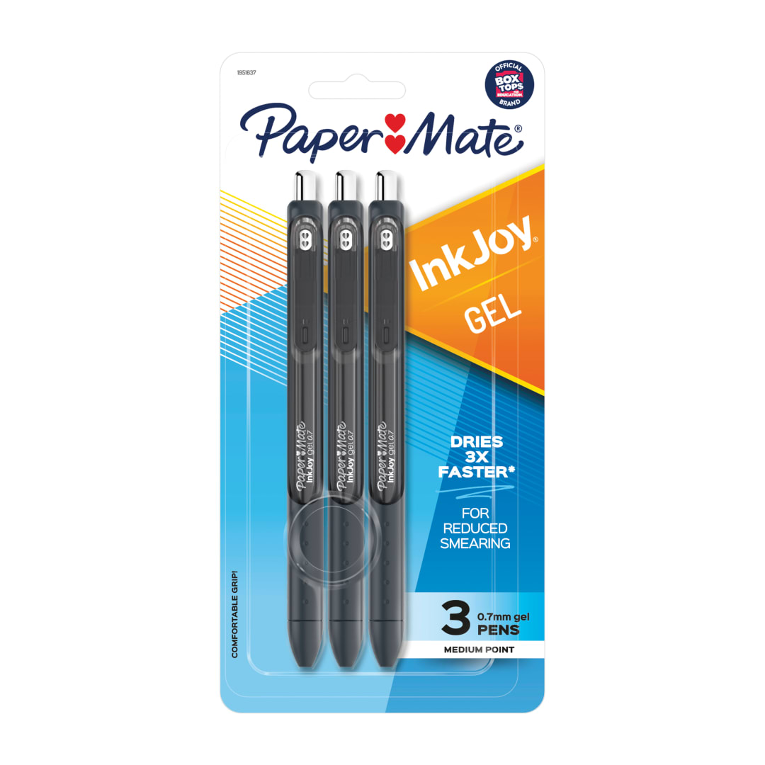 Paper Mate® InkJoy® Gel Pens, Medium Point, Black, 3 Pack