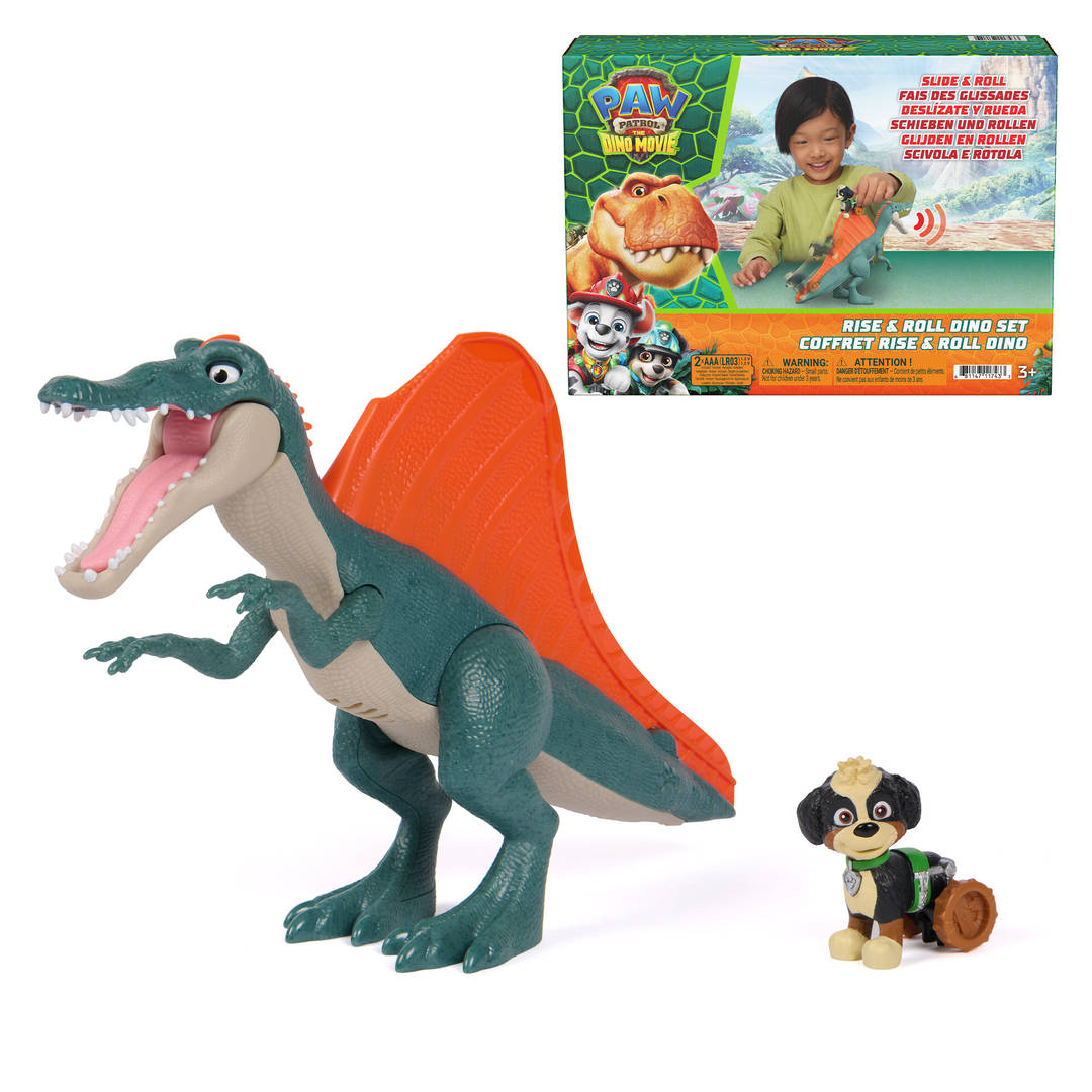 PAW Patrol The Dino Movie Rise and Roll Dino Playset with 2 Figures