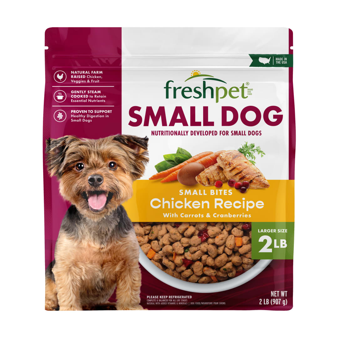 Freshpet Healthy & Natural Grain Free Small Dogs/Breeds Dog Food, Fresh Chicken Recipe, 2lb