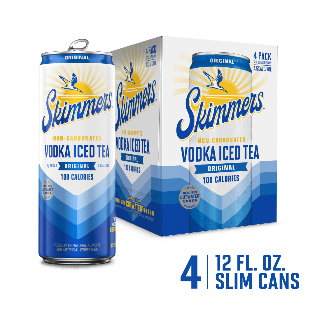 Skimmers Non-Carbonated Original Vodka Iced tea 4 Pack 12 fl oz Cans