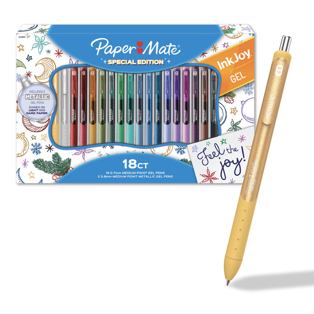 Paper Mate InkJoy Gel Pens Special Edition, Featuring Classic and Metallic Pens, Assorted, 18 Count
