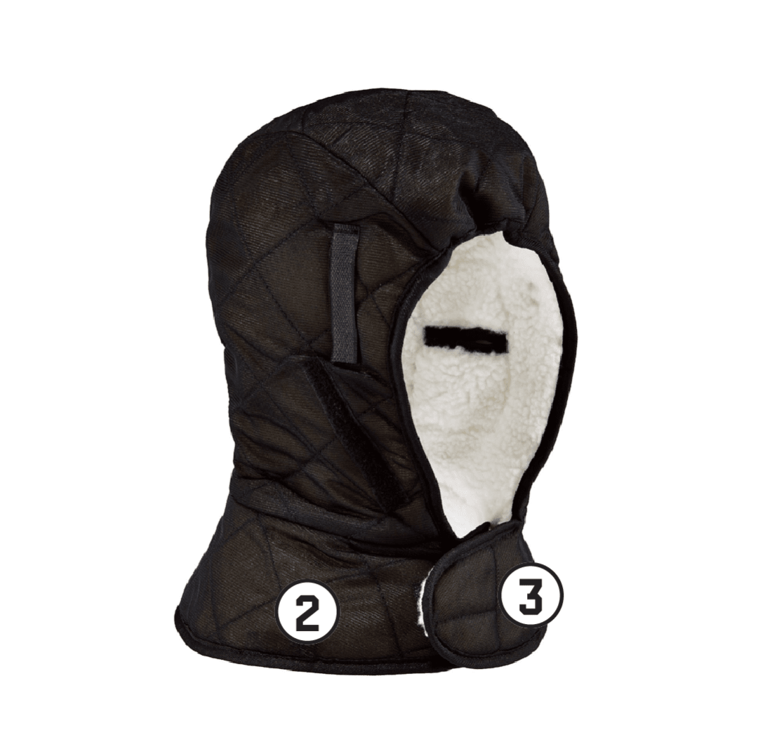 N-Ferno 6952 Winter Hard Hat Liner - 3-Layer, Sherpa-Lined, Quilted Shell, Long