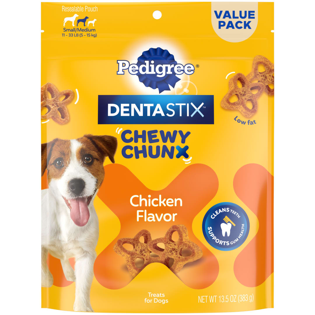 PEDIGREE DentaStix Chewy Chunx Dental Treats, Small/Medium Dog – 13.5 oz.