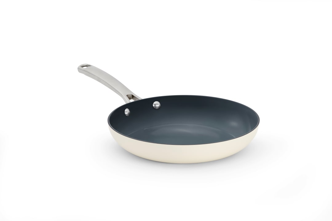 Calphalon Ceramic Nonstick 10 inch Frying Pan, Easy Cleanup Ceramic Pan for Searing, Sauteing, PFAS-Free Cookware, Dishwasher Safe, Metal Utensil Safe, Oven Safe, Flour