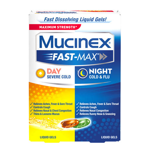 MUCINEX® FAST-MAX Day/Night Liquid Gels 20/48 ct. - COSTCO, SAMS, BJS