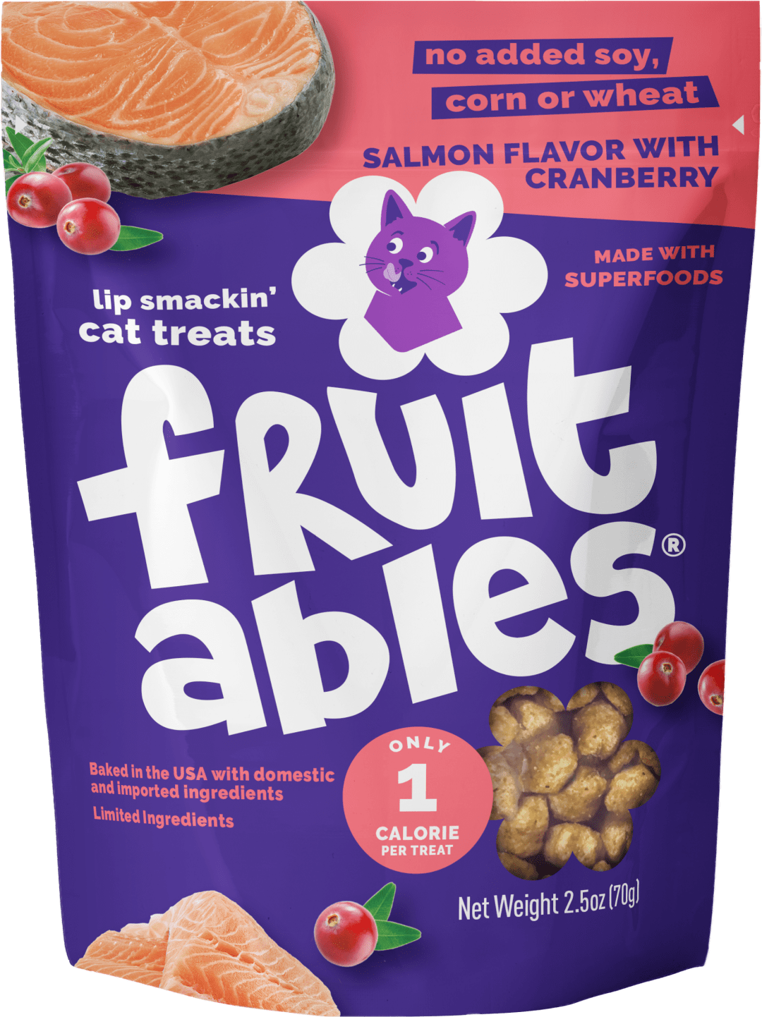 Fruitables Cat Treats, Salmon with Cranberry, 2.5 Ounces