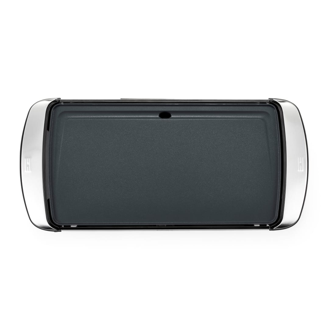 Oster Plancha de Asar XL con Recubrimiento Antiadherente DiamondForce, Control de Temperatura Ajustable, Asas Frías al Tacto, para Hamburguesas, Carne Asada, Panqueques y más, Negro, CKSTGD10MBKD
