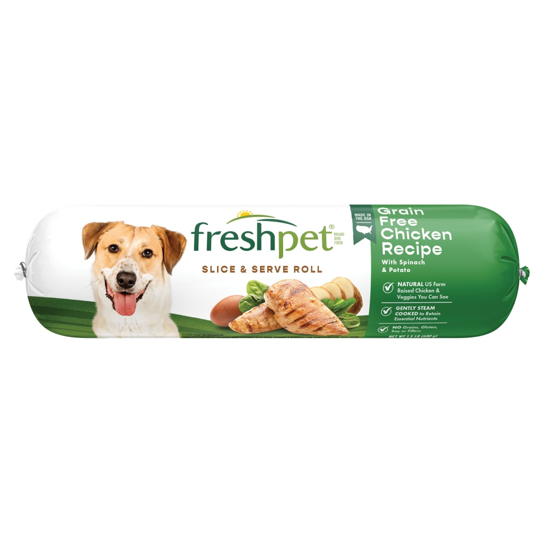 Freshpet Healthy & Natural Dog Food, Fresh Grain Free Chicken Roll, 1.5lb