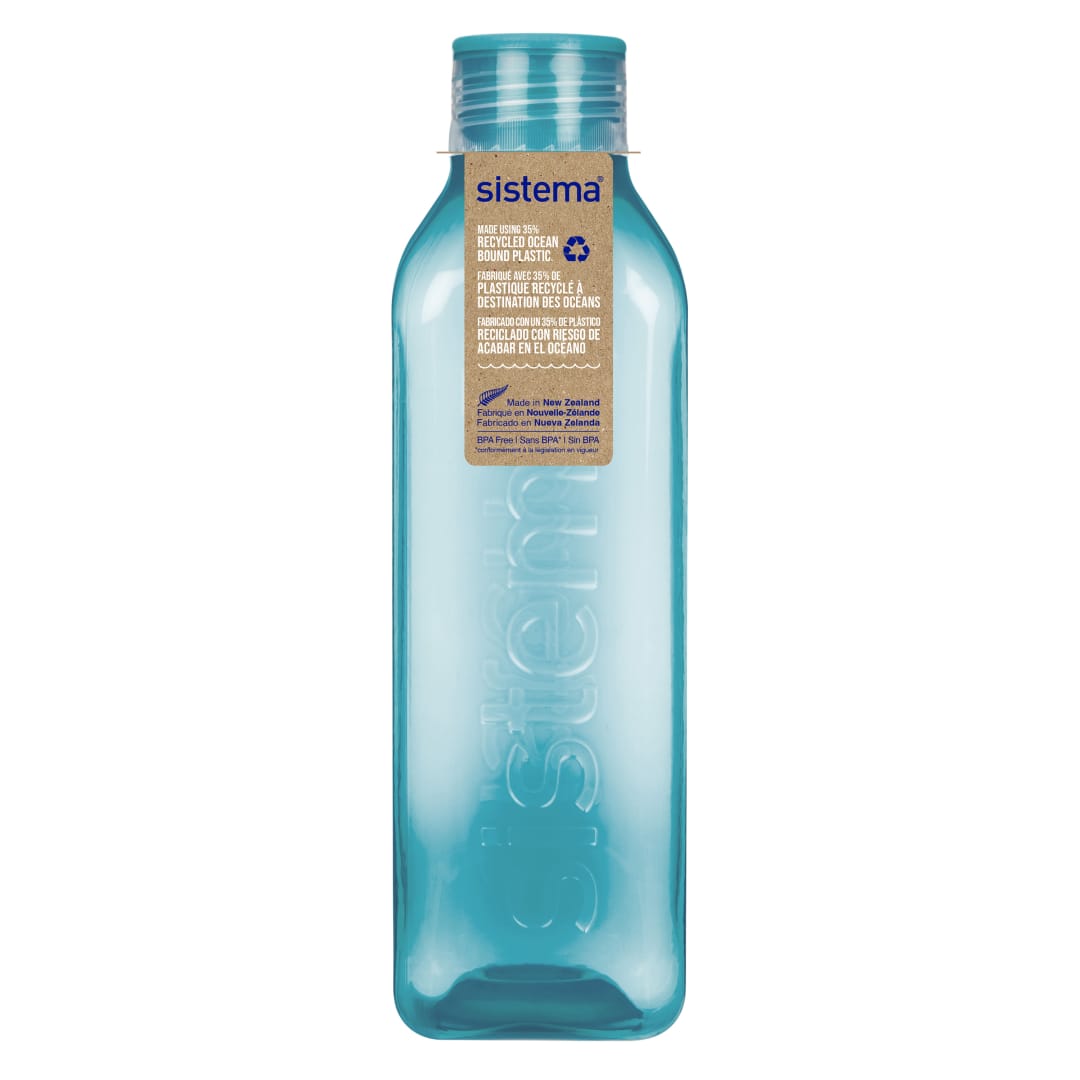 Sistema Square Botella agua 1 Litro | Hermética Botella agua niña | Piedra azul turquesa | 1 unidad