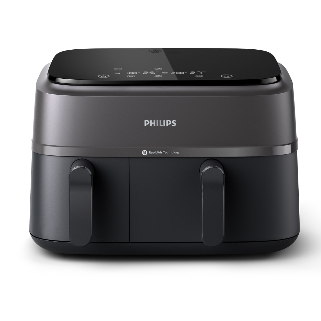 Philips 3000 Series Dual-Basket Airfryer, 9.5 Qt (9L) Capacity, Black