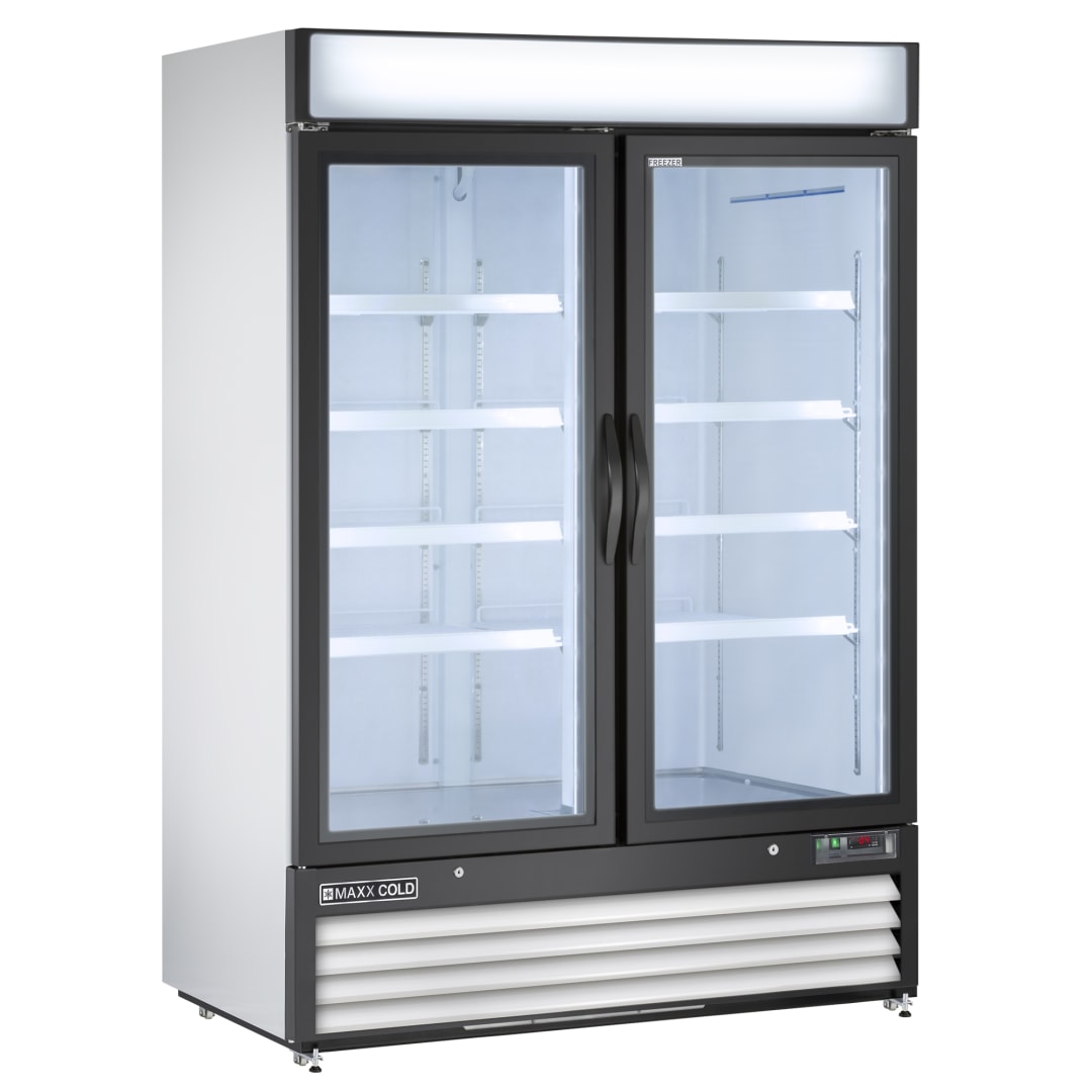 MXM2-48FHC - 54" Double Glass Door Merchandiser Freezer, Free Standing, 48 Cu. Ft.