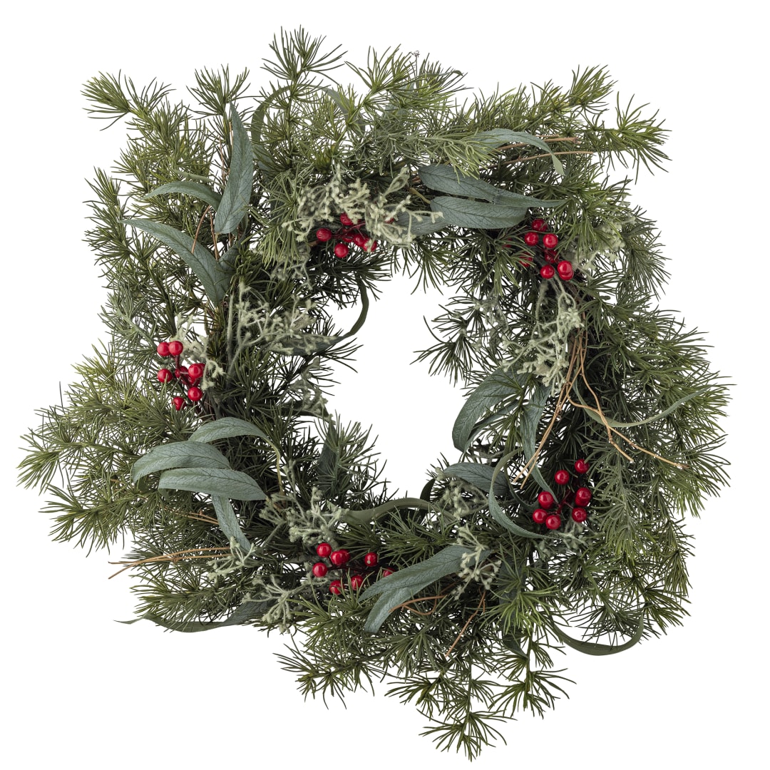 82072344 - Pine Wreath, Green, Artificial Flowers STOCK: 129