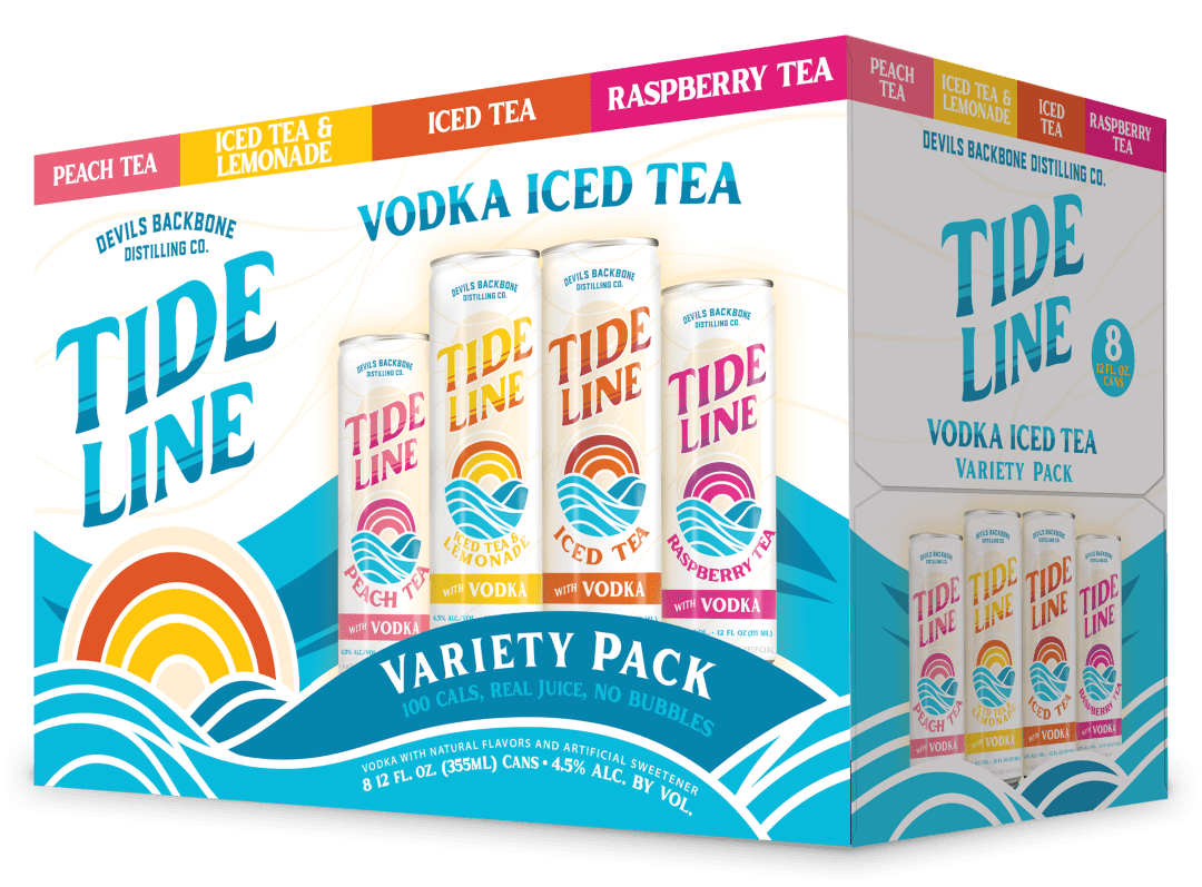 Devils Backbone Distilling Co. Assorted Tide Line Vodka Iced Tea Variety Pack 8 - 12 fl oz Cans