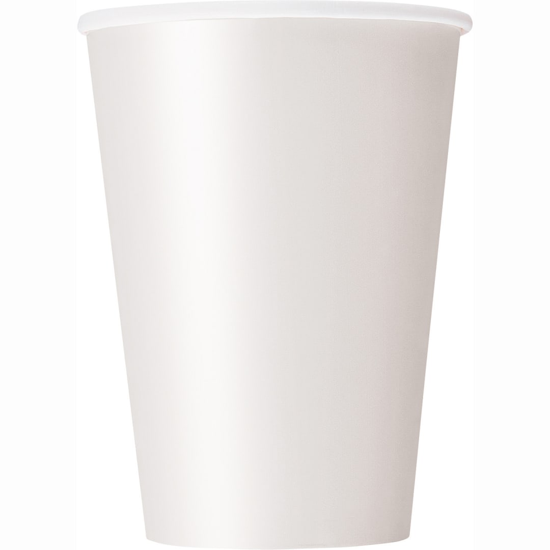 Bright White Solid 12oz Paper Cups, 10ct