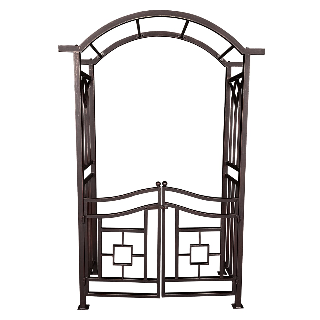 Bronze Aluminum Garden Arbor Arch with Gate
