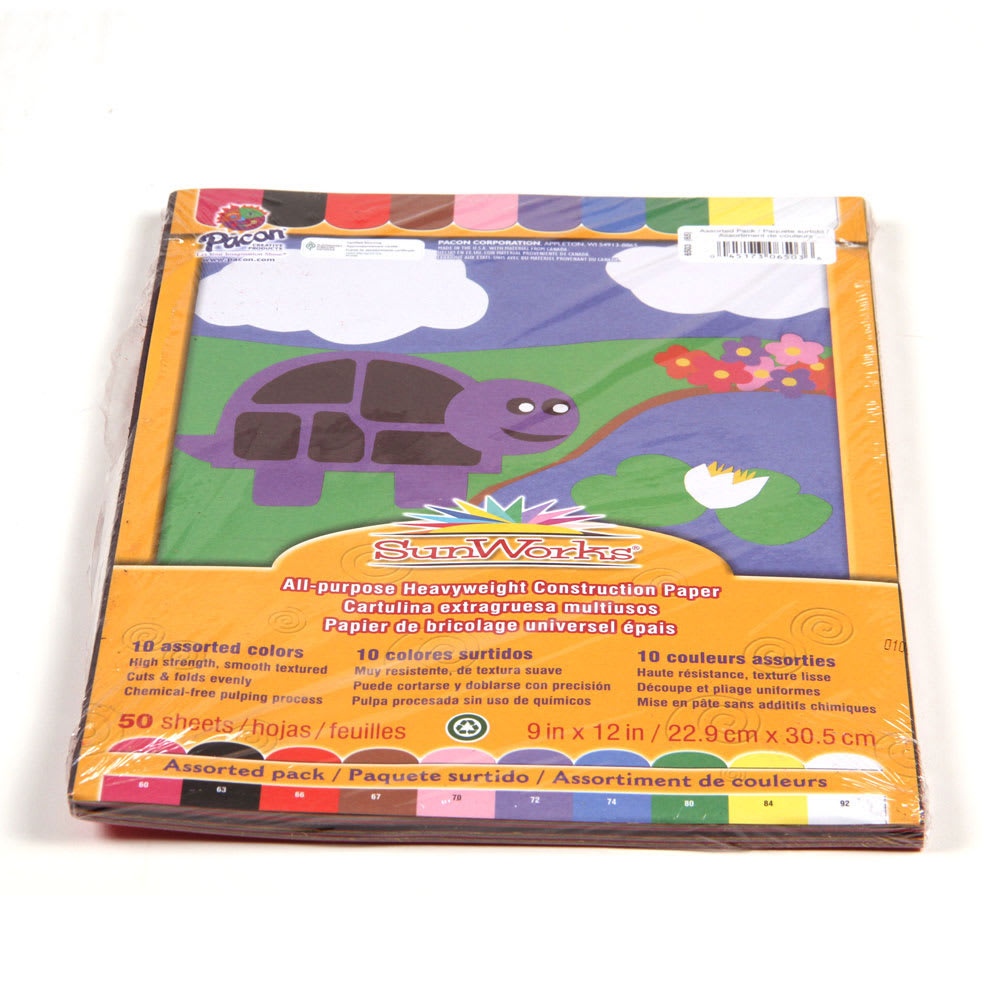 Construction Paper, Assorted Colors, Pack of 150