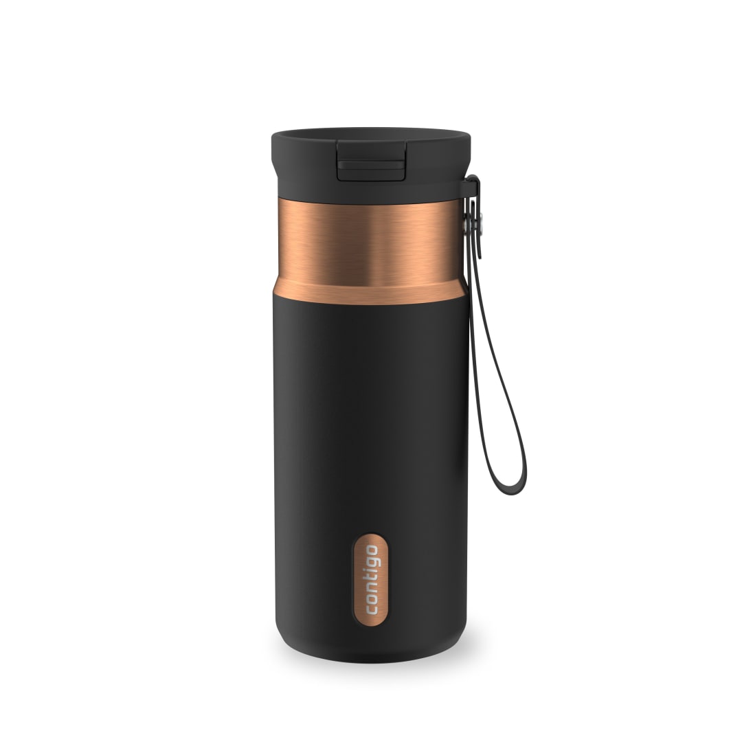 Contigo SnapSeal Insulated Stainless Steel Water Bottle with Carrying Strap, 16 oz (473 ml)
