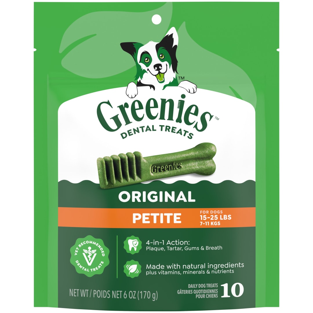 GREENIES Original Petite Natural Dental Care Dog Treats, 6 oz. Pack (10 Treats)