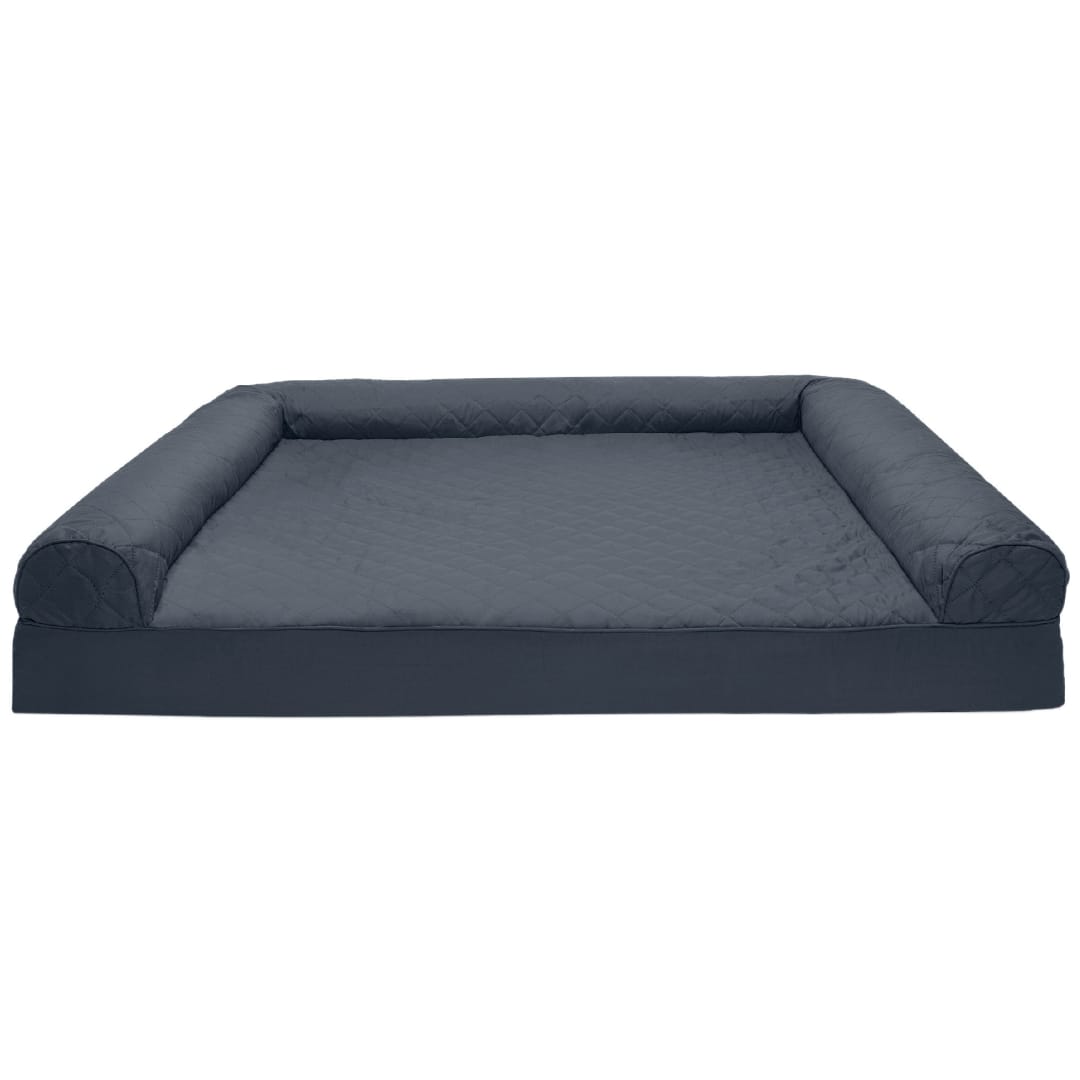 FurHaven Quilted Cooling Gel-Top Sofa Pet Bed, Iron Gray, Jumbo Plus