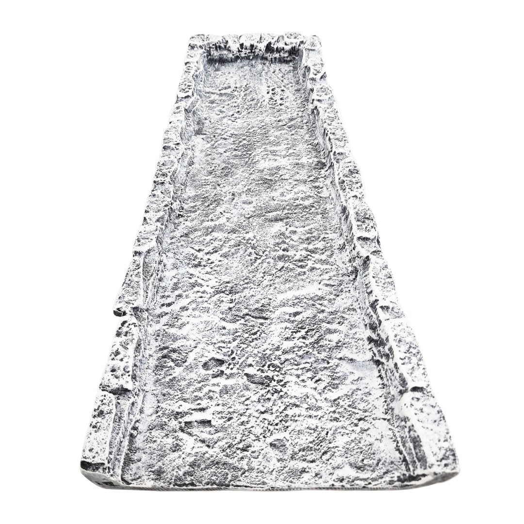 White Slate Stone Rock Cast Aluminum Downspout Gutter 24 in. Splash Block