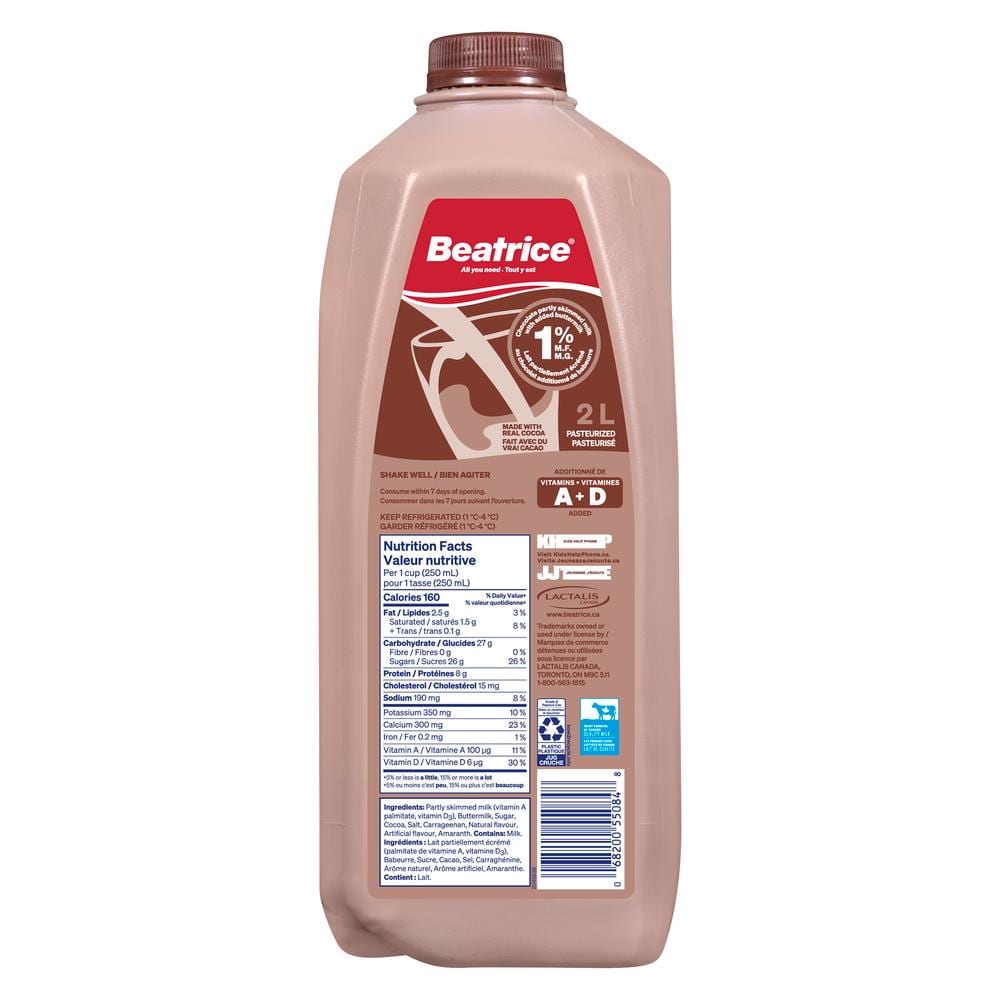 Beatrice Partly Skimmed Chocolate Milk 1%, 2L