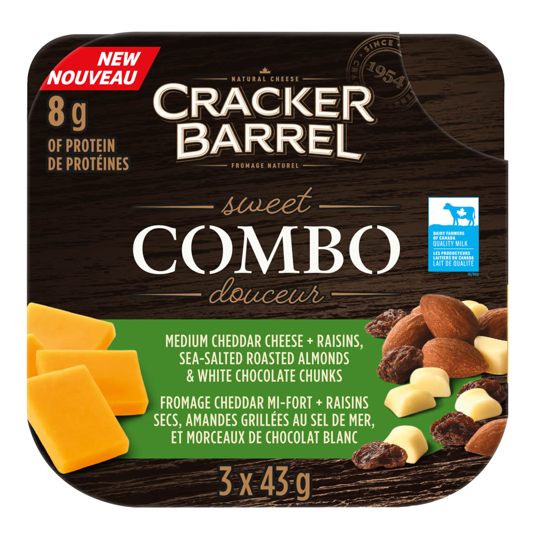 Cracker Barrel Medium Cheddar Cheese Sweet Snack Combo, 3 Pack, 129g