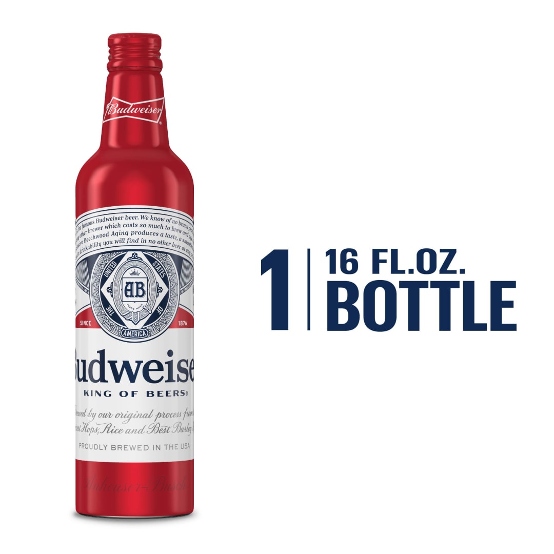 Budweiser Lager Beer 16 fl oz Aluminum Bottle, 5.0% ABV