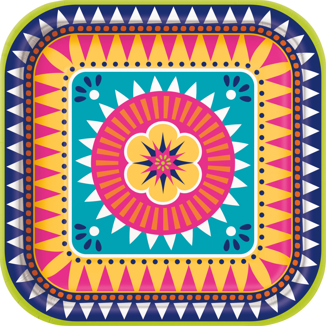 Boho Fiesta Square 9" Dinner Plates, 8ct