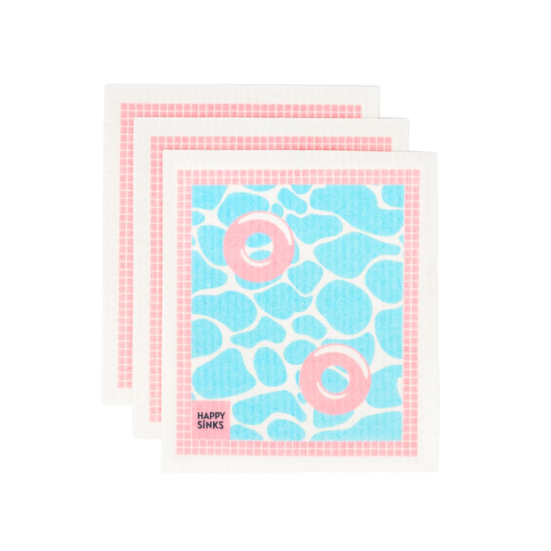 Happy Sinks Swedish Dishcloth Set - Pool - 3pcs