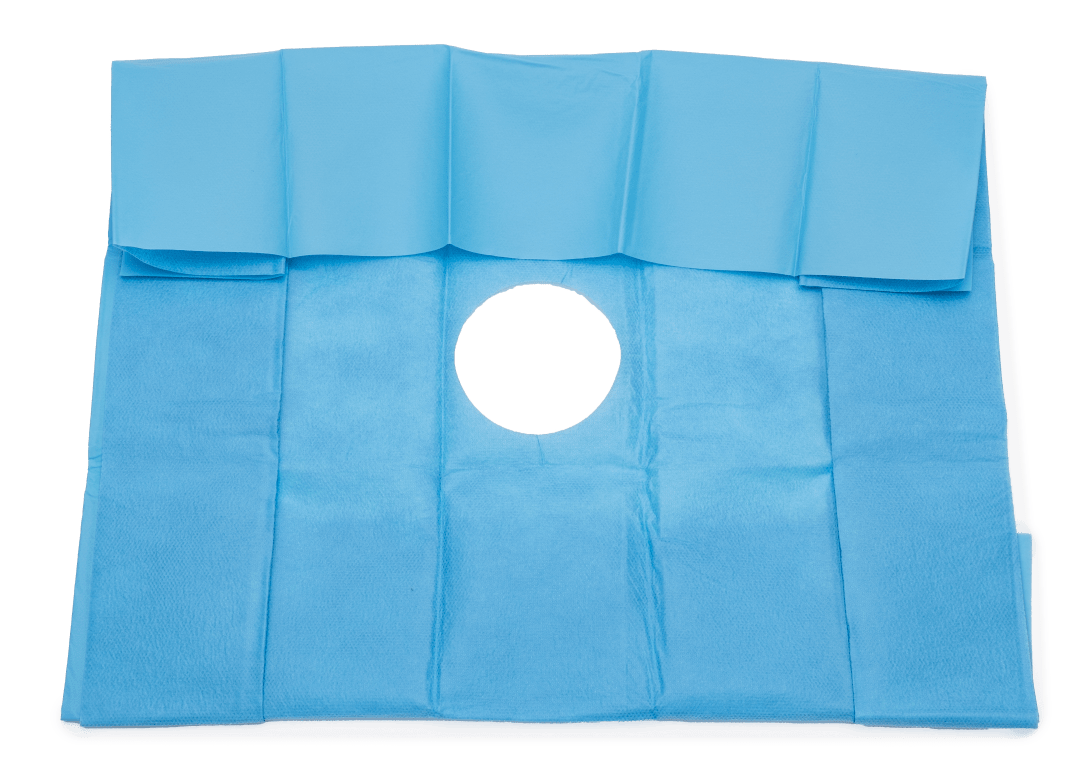 Non-Adhesive Fenestrated Drape, Blue, 50 x 70cm Ø 7cm, Sterile