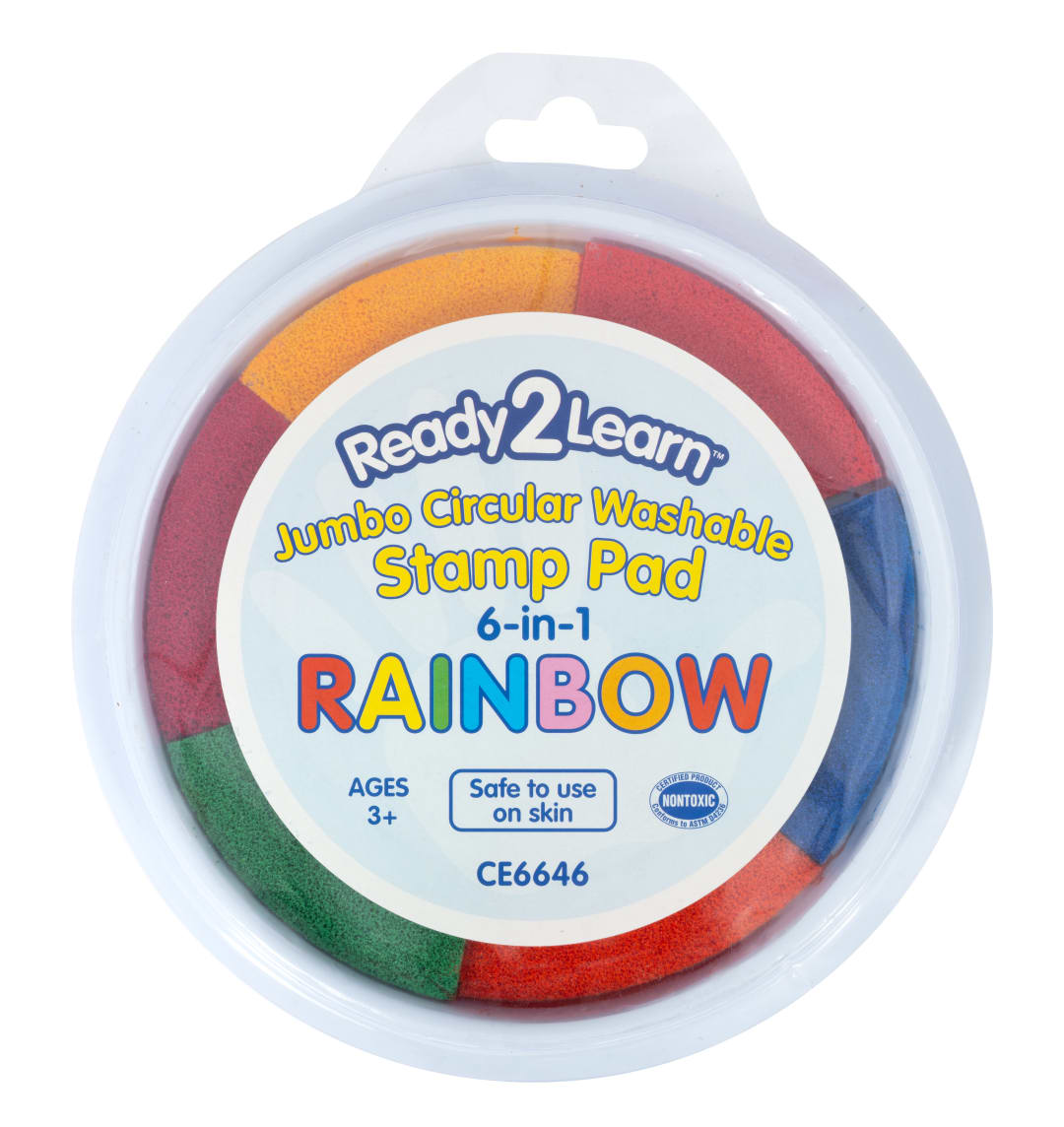 Jumbo 6-in-1 Circular Washable Stamp Pad - Rainbow