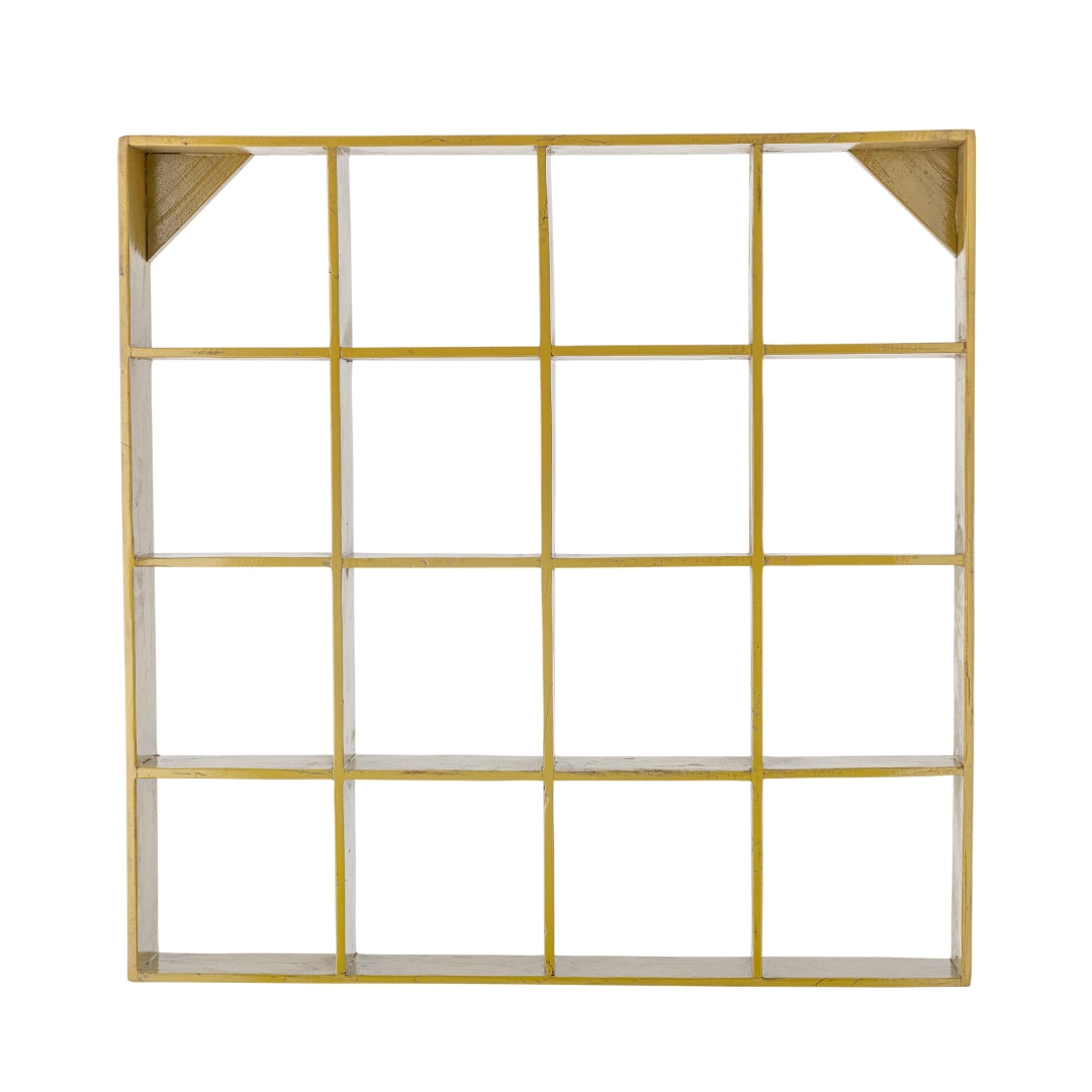 82064516 - Bekka Shelf, Yellow, Reclaimed Wood STOCK: 24